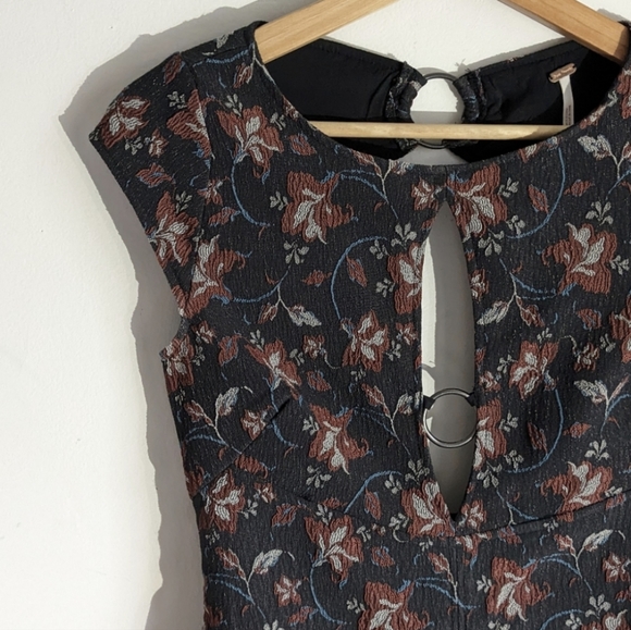 Free People Say Yes Floral Jacquard Knit Cutout Mini Dress - Picture 5 of 10